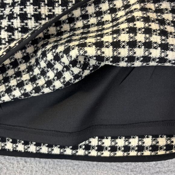 Y2k Houndstooth Mini Skirt Large Academia Preppy Twee Pockets Schoolgirl Lined - Picture 4 of 8